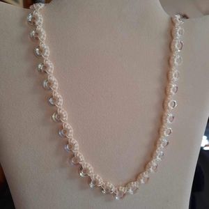 Artfully Handcrafted Crocheted Glass Donut Necklace